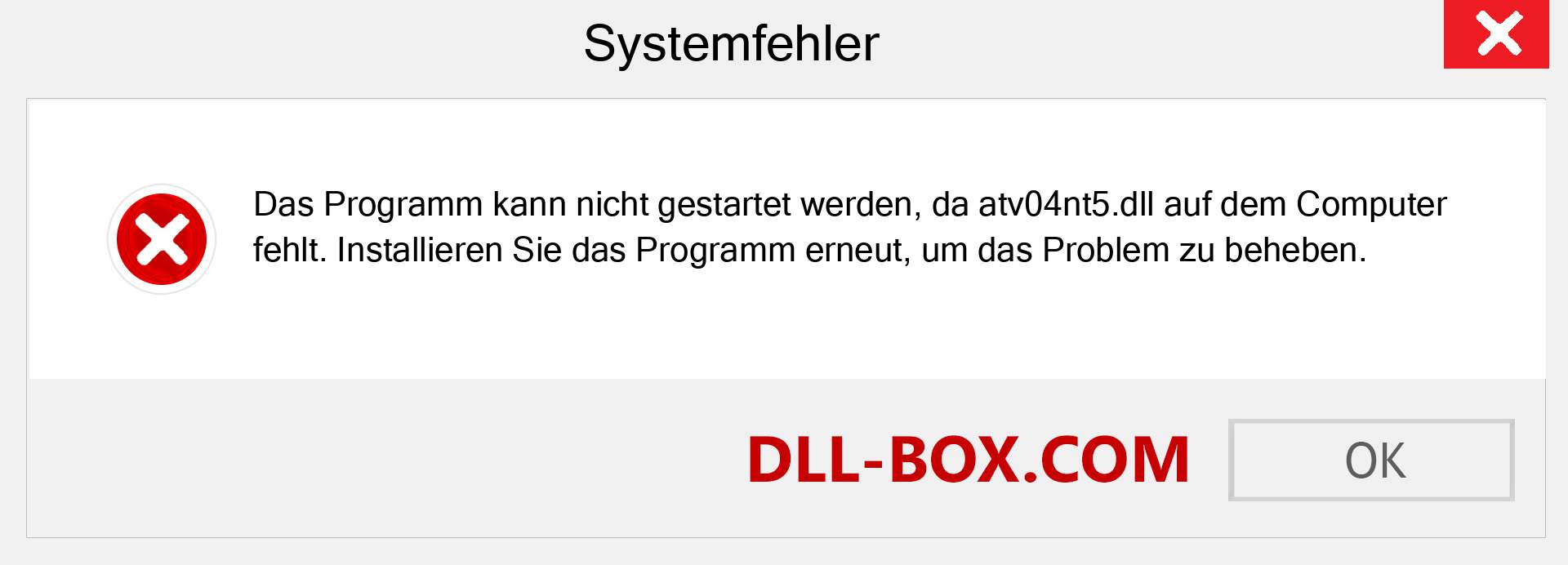 atv04nt5.dll-Datei fehlt?. Download für Windows 7, 8, 10 - Fix atv04nt5 dll Missing Error unter Windows, Fotos, Bildern