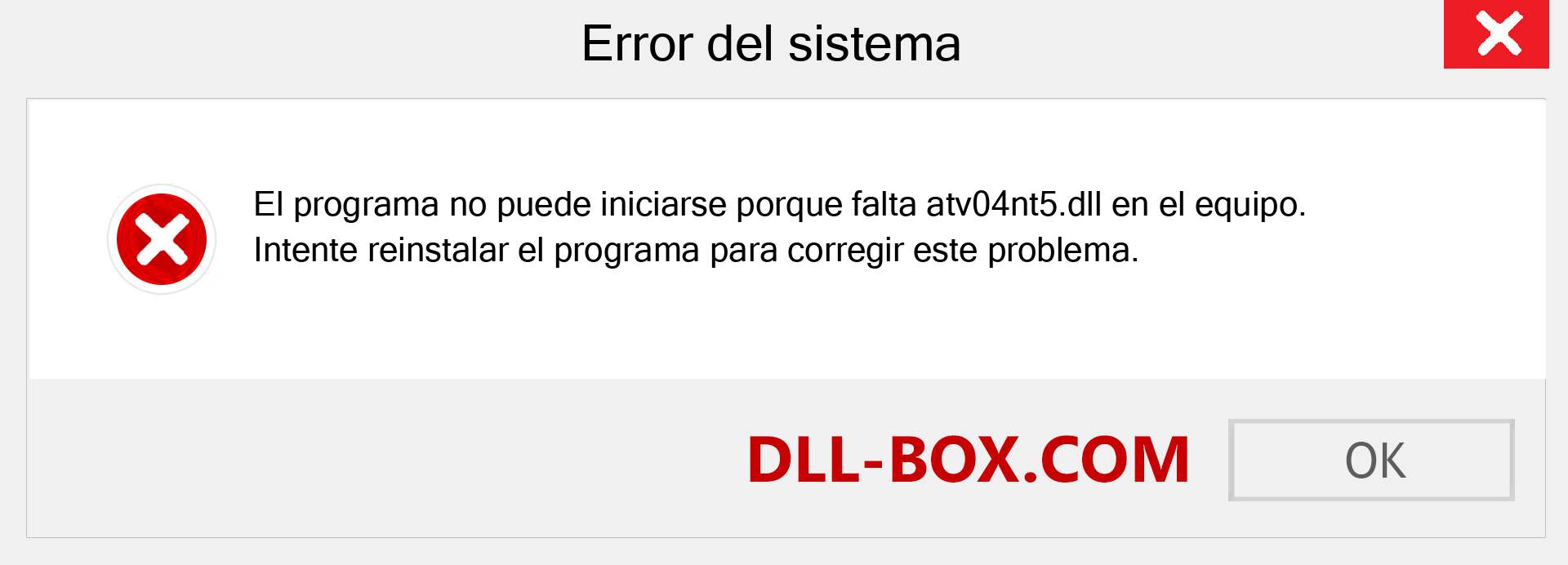 ¿Falta el archivo atv04nt5.dll ?. Descargar para Windows 7, 8, 10 - Corregir atv04nt5 dll Missing Error en Windows, fotos, imágenes